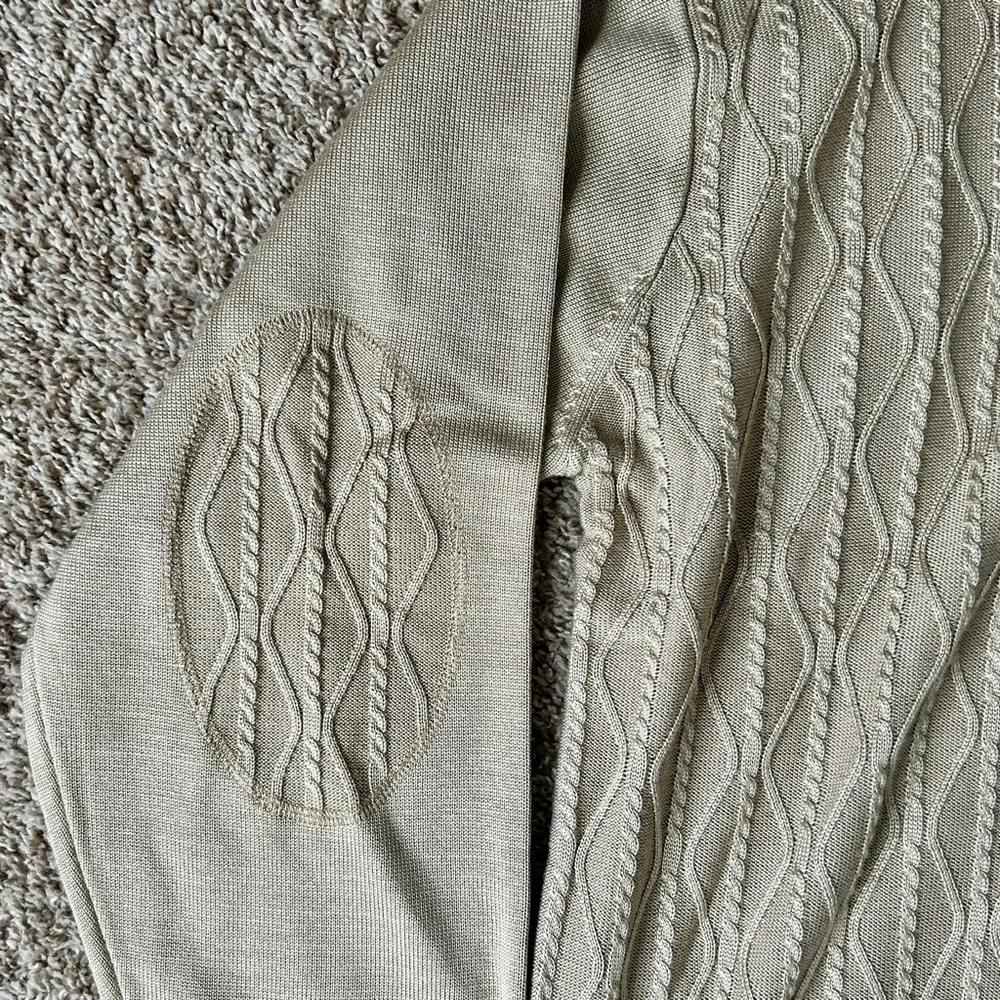 Stacy Adams‎ I Men's Tan Cable Knit 1/4 Zip Sweater I XL I Elbow Patches I Golf